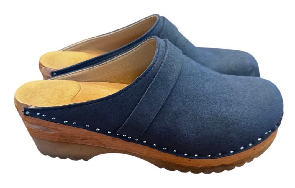 Troentorp x Good Guys Don't Wear Leather Wood Clogs Vegan Leather EU 38/US 7.5/8